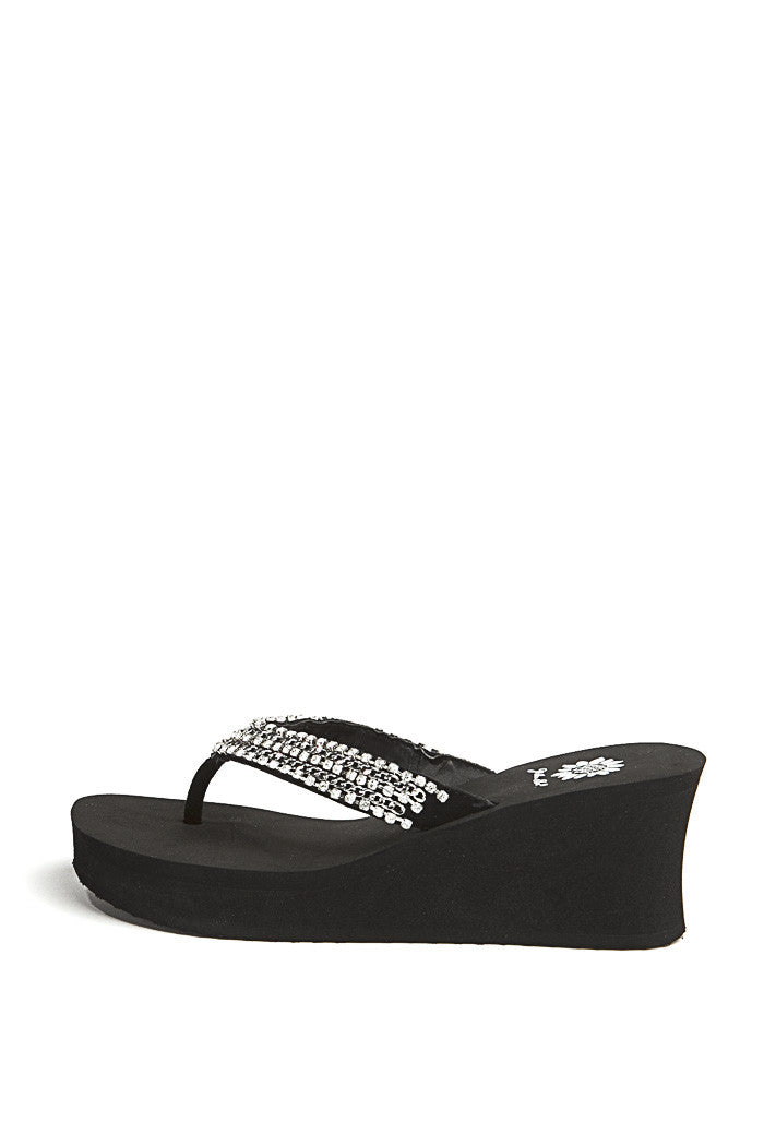 Ulyssa Wedge Flip-Flop in Black