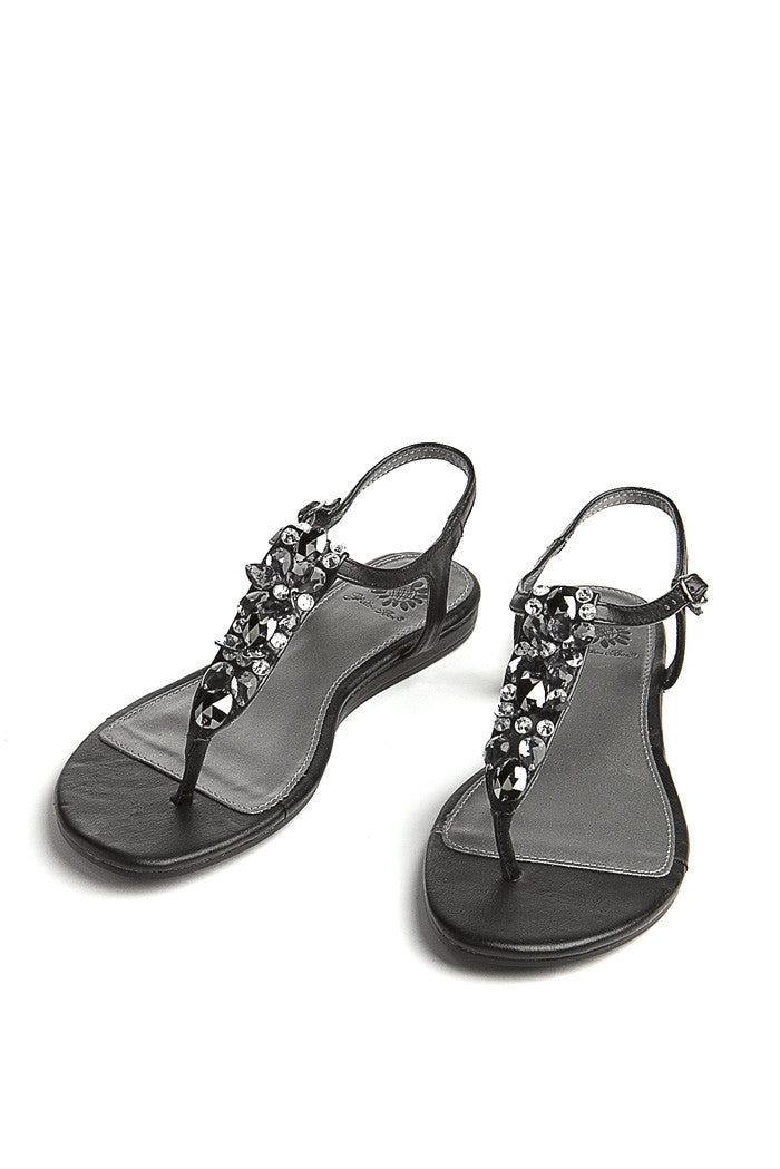 Rosebud Sandal in Black