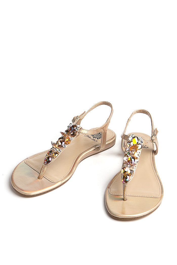 Rosebud Sandal in Gold