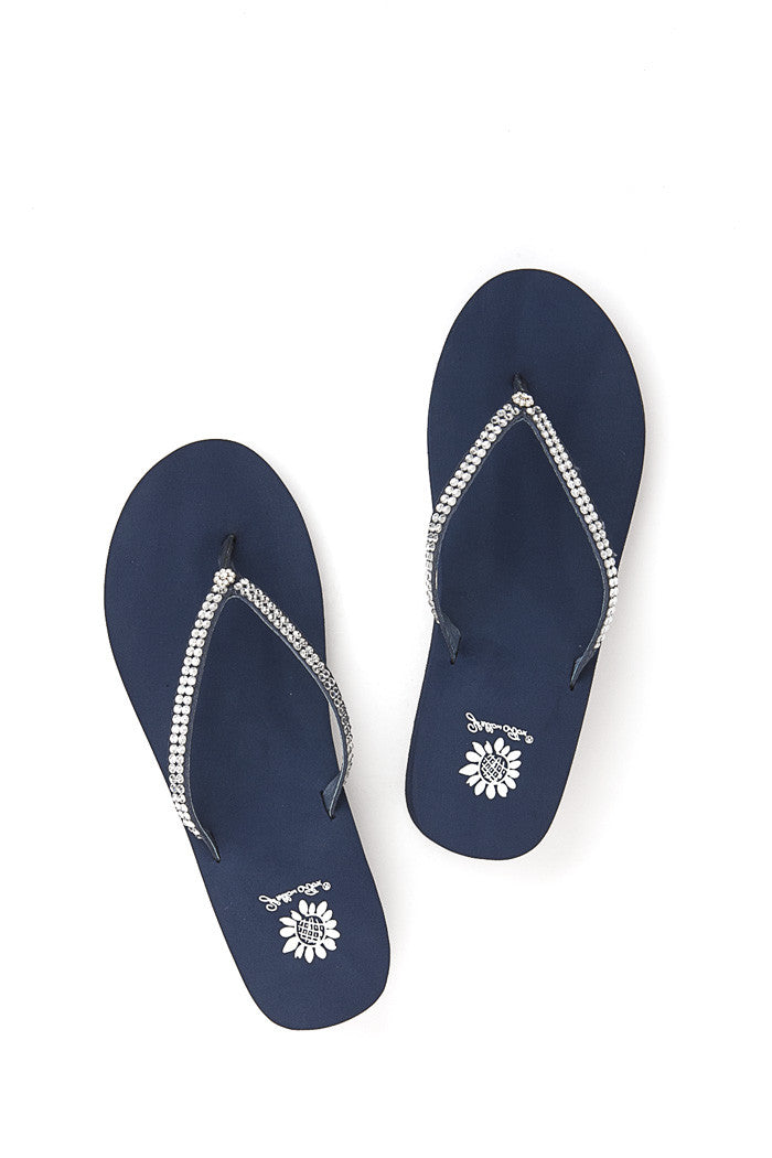 Custard Flip-Flop in Navy