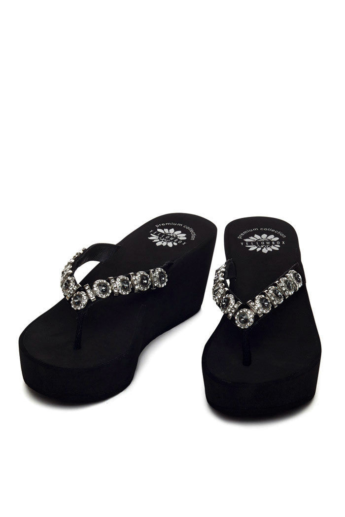 Joyce Wedge Flip-Flop in Black