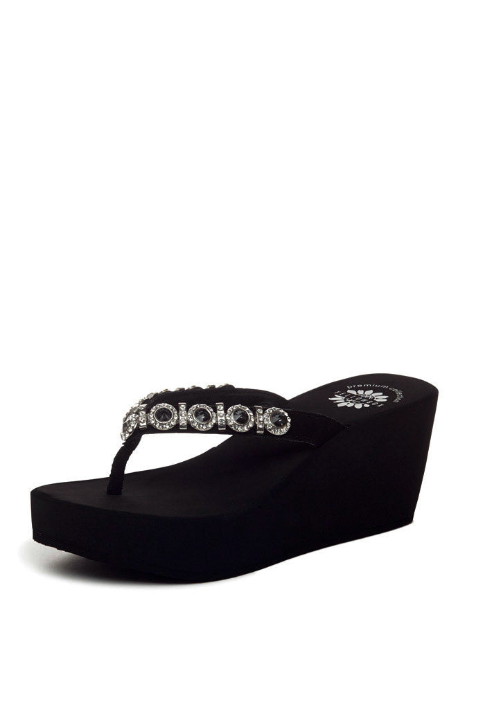 Joyce Wedge Flip-Flop in Black