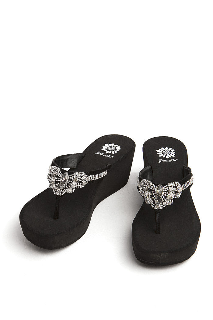 Consuela Wedge Flip-Flop in Black