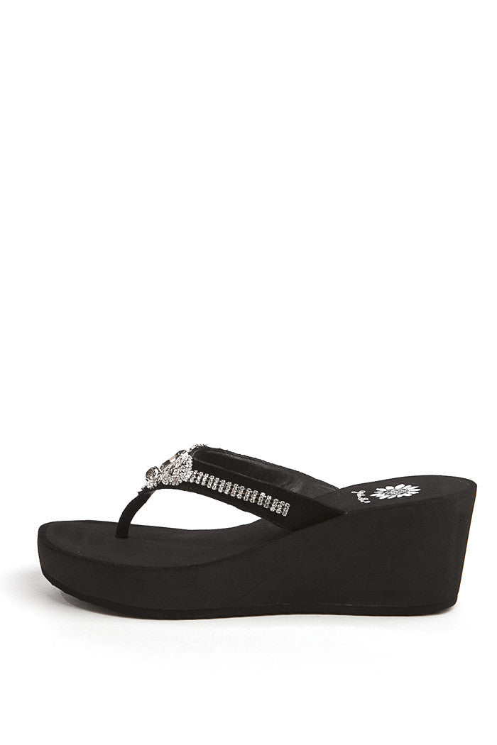 Consuela Wedge Flip-Flop in Black