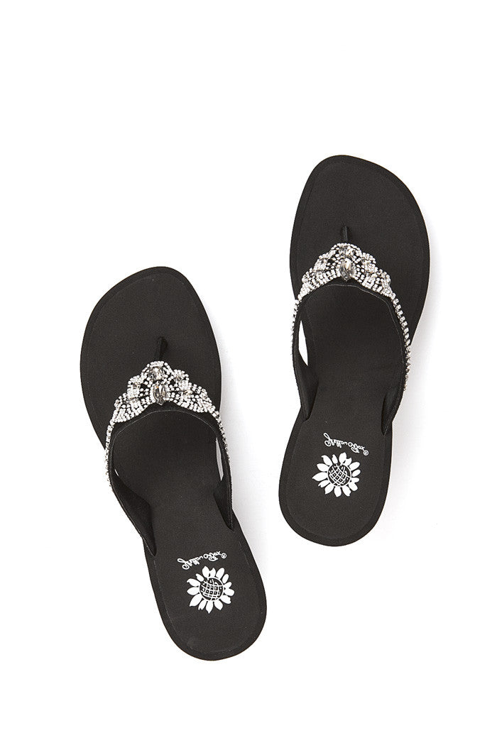 Consuela Wedge Flip-Flop in Black