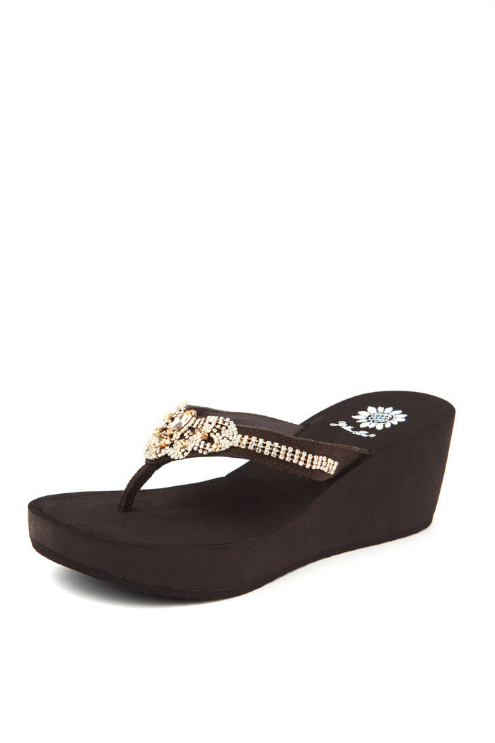 Consuela Wedge Flip-Flop in Brown