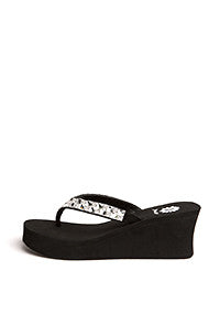 Tayla Wedge Flip-Flop in Black