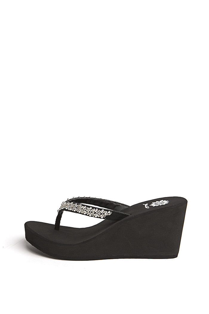 Briony Wedge Flip-Flop in Black