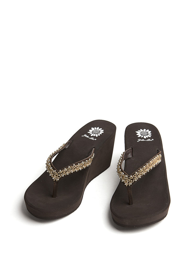 Briony Wedge Flip-Flop in Brown