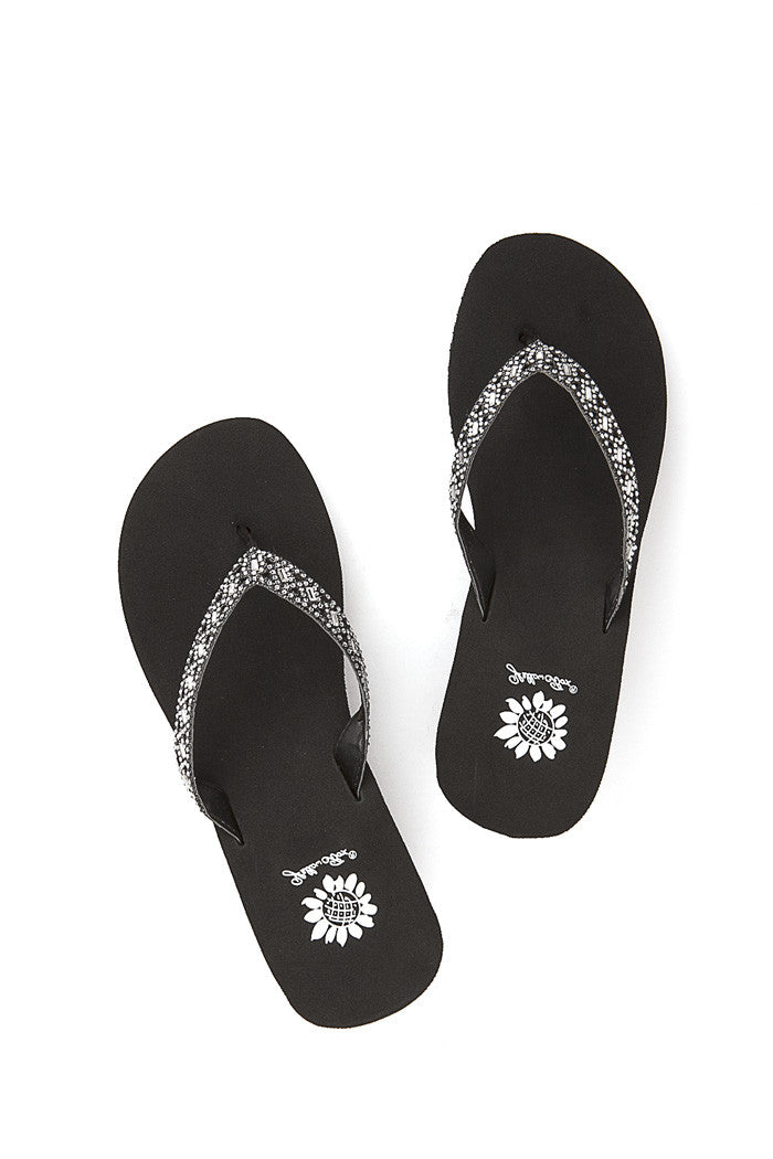 Mari Wedge Flip-Flop in Black