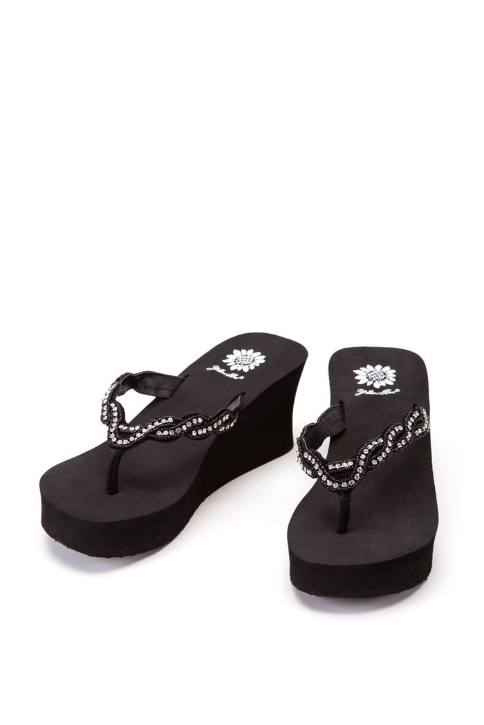 Yana Wedge Flip-Flop in Black