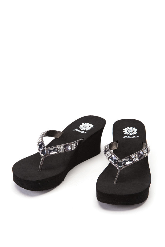 Fionola Wedge Flip-Flop in Pewter