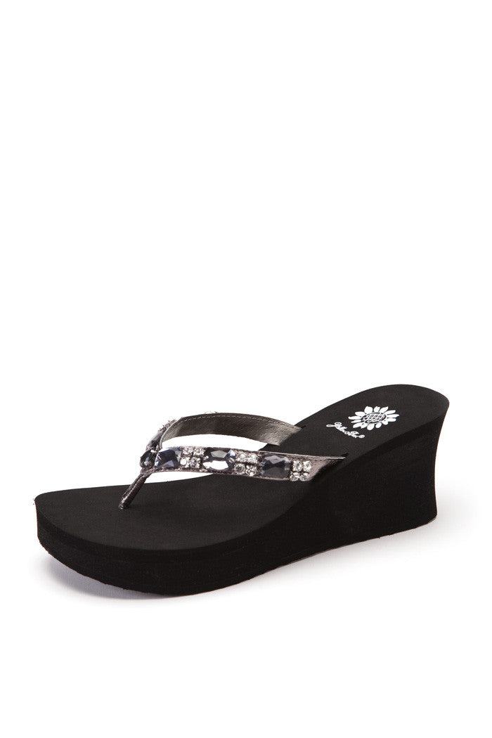 Fionola Wedge Flip-Flop in Pewter