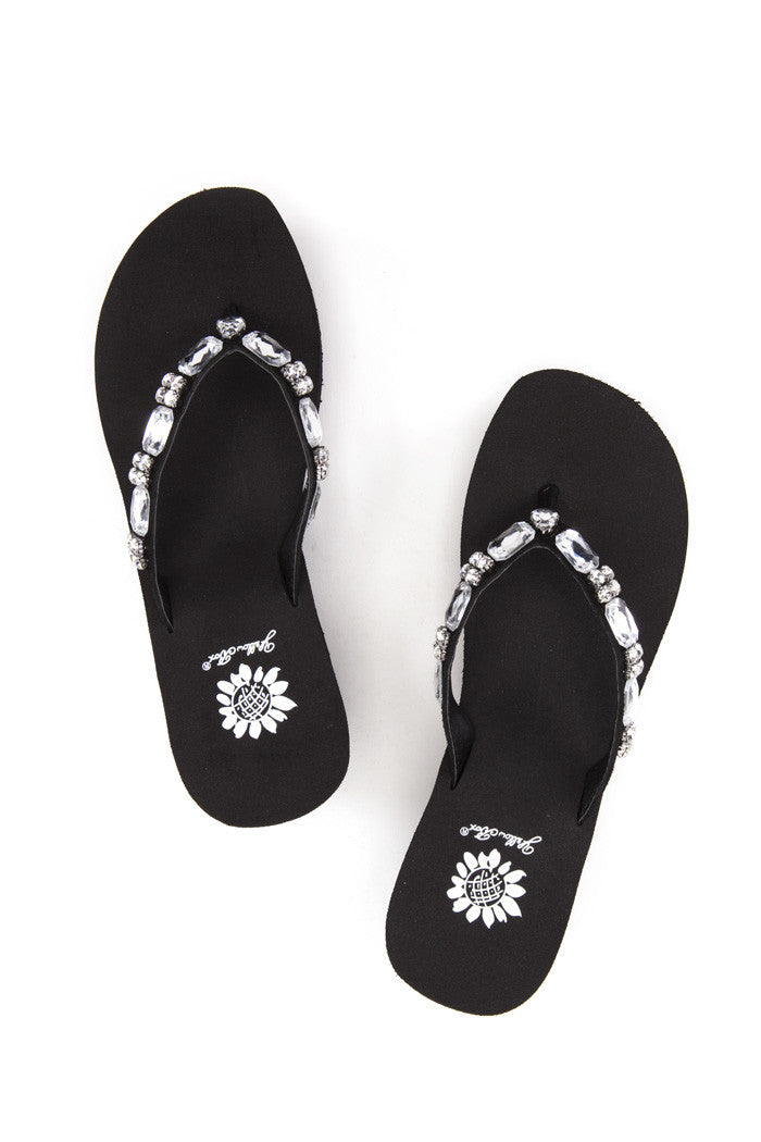 Fionola Wedge Flip-Flop in Black