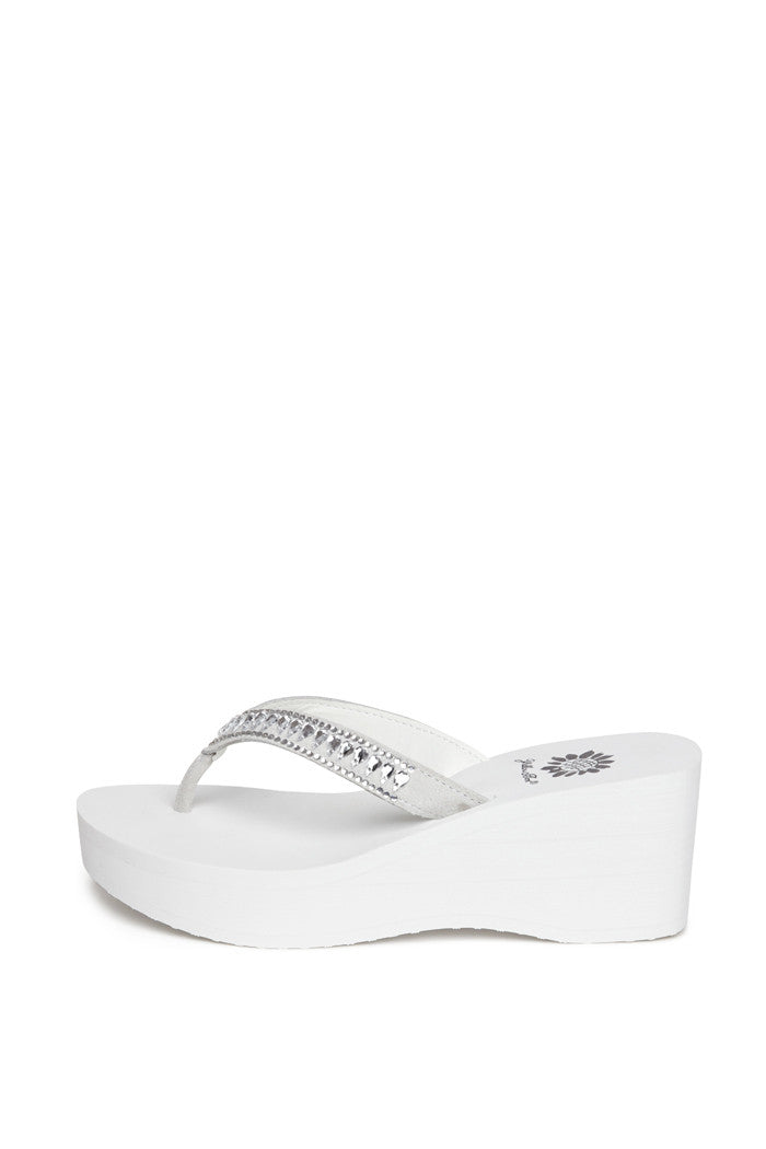 Ghita Wedge Flip-Flop in White