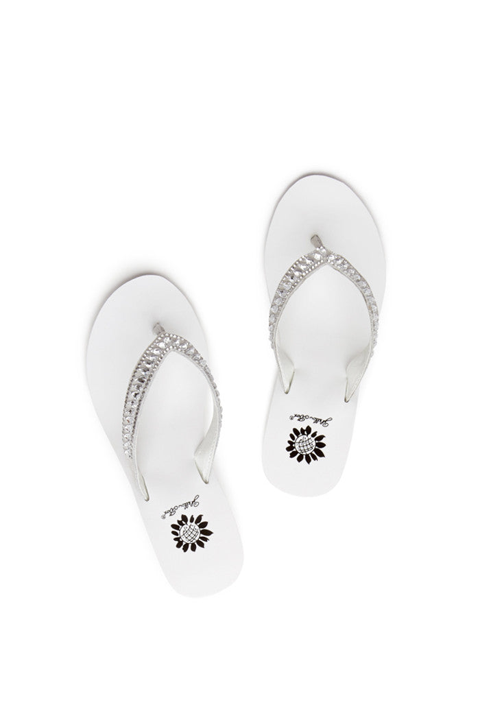 Ghita Wedge Flip-Flop in White