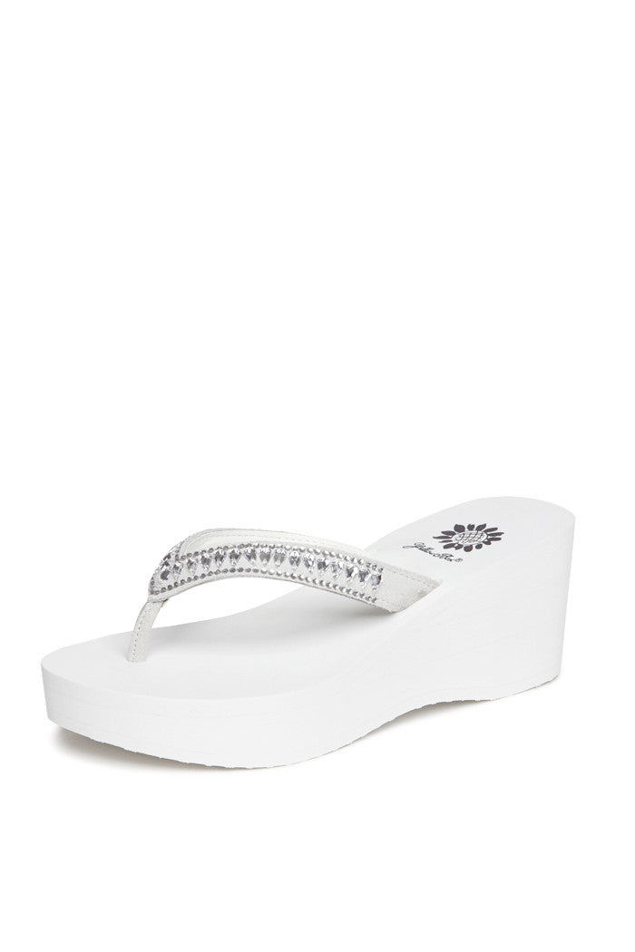 Ghita Wedge Flip-Flop in White