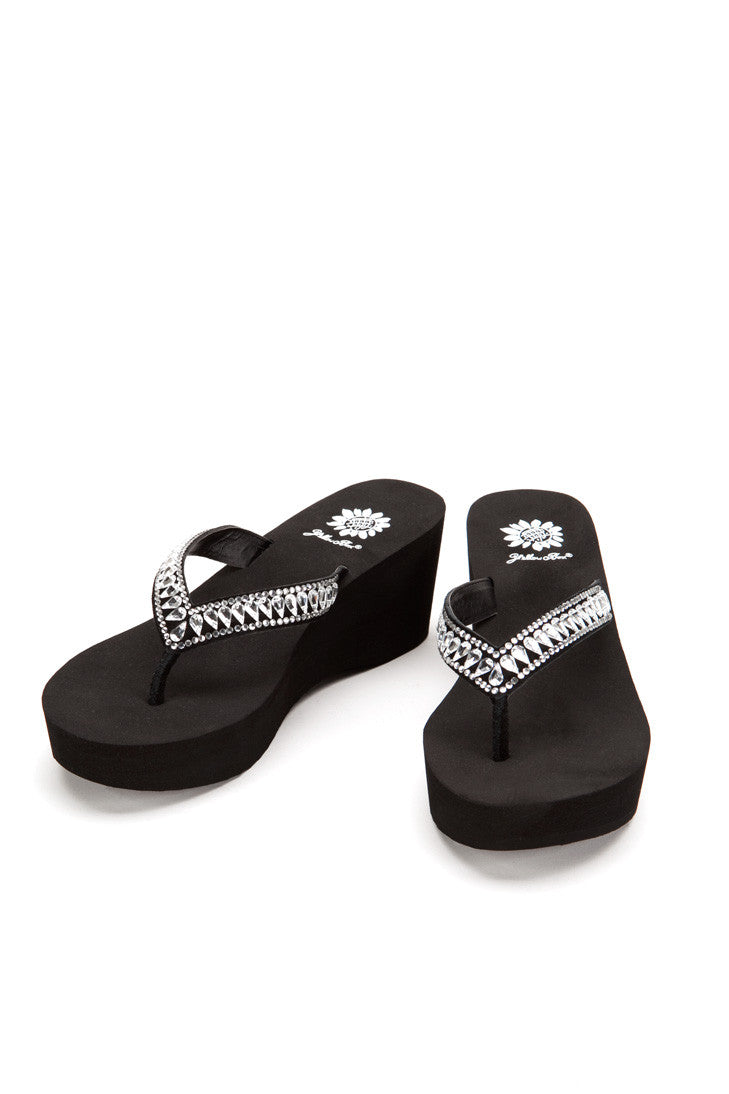 Ghita Wedge Flip-Flop in Black