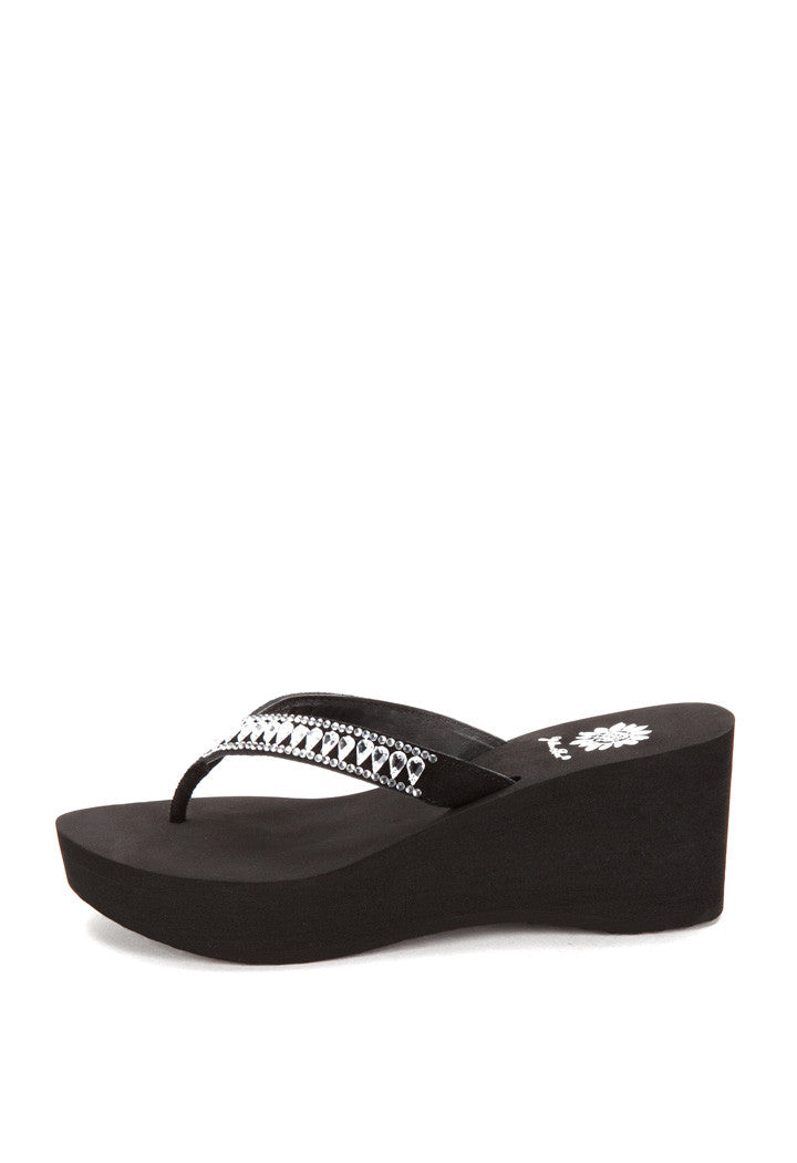 Ghita Wedge Flip-Flop in Black