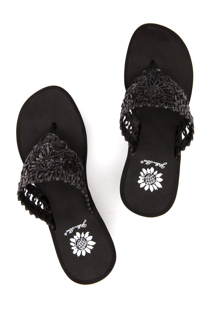 Jairren Wedge Flip-Flop in Black