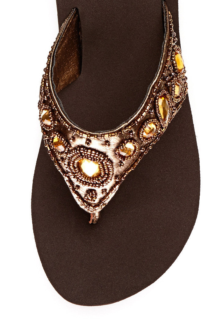 Janhavi Flip-Flop in Bronze