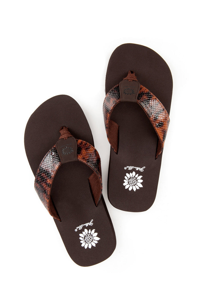 Magenta Flip-Flop in Brown