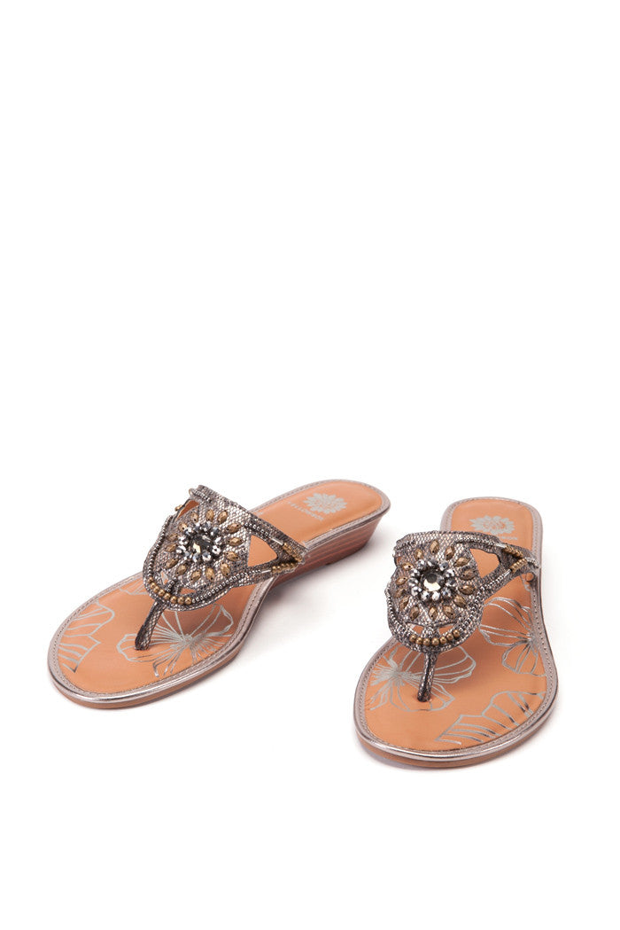 Bella Sandal in Pewter