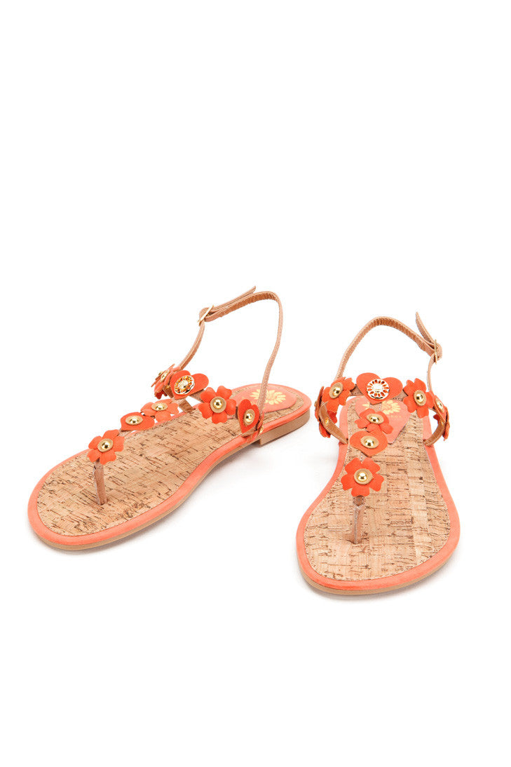 Honeysuckle Sandal in Coral