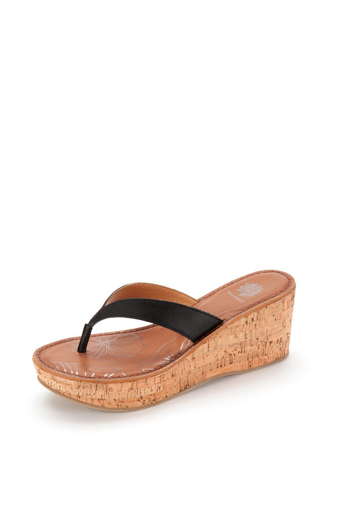 Idra Wedge Sandal in Black