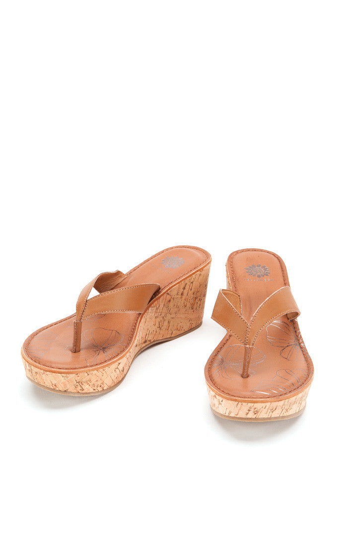 Idra Wedge Sandal in Tan