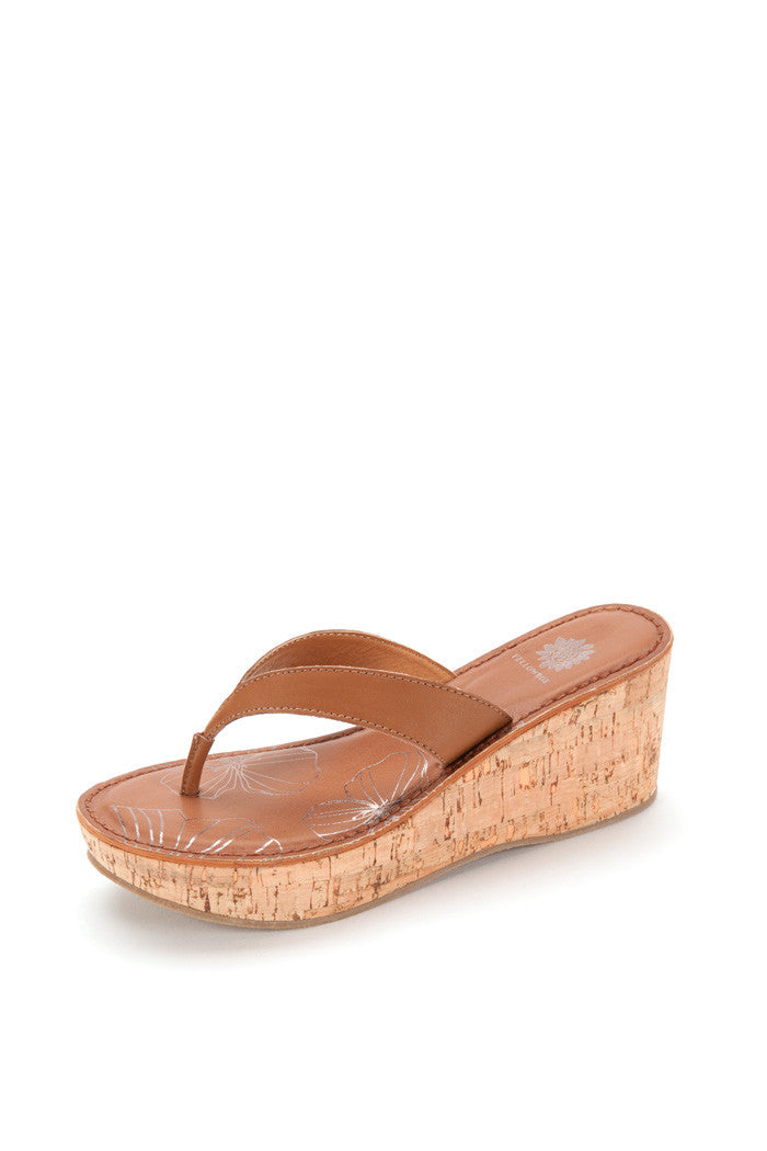 Idra Wedge Sandal in Tan