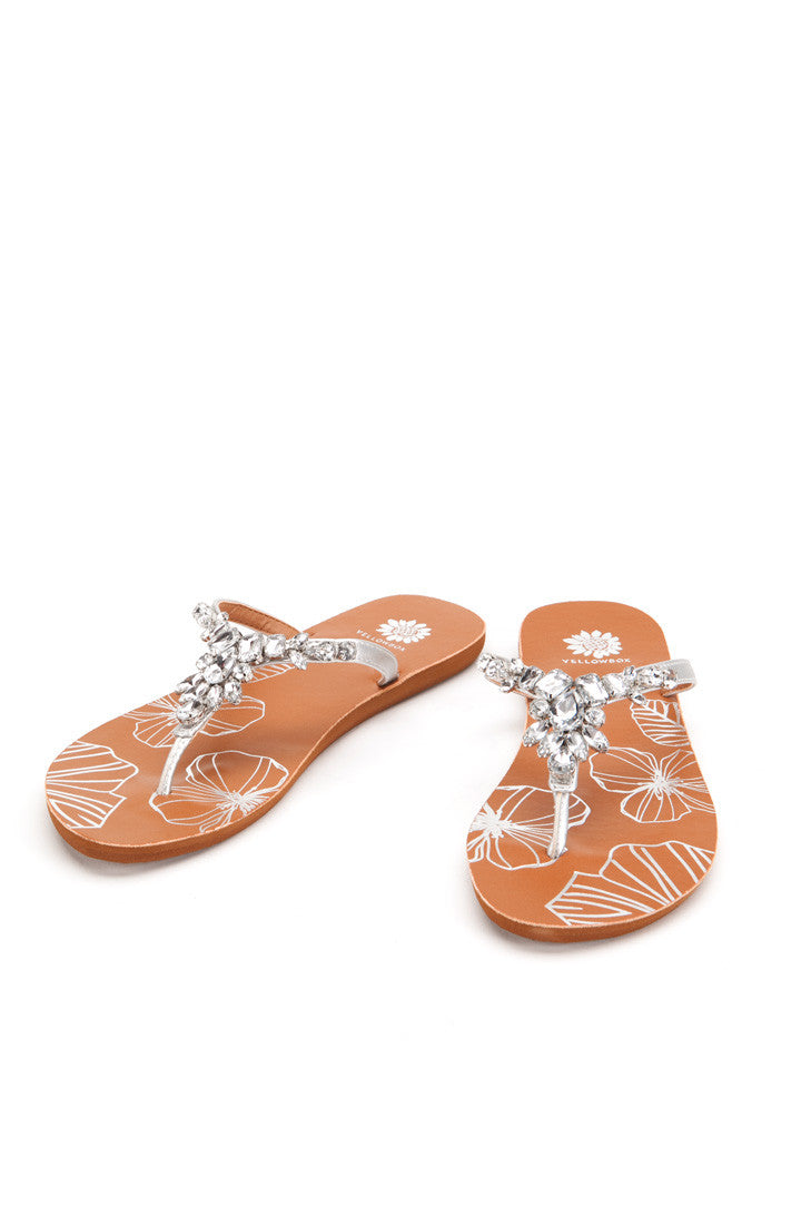 Kissed Thong Sandal in Silver