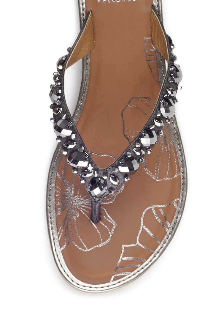 Klaudia Thong Sandal in Pewter