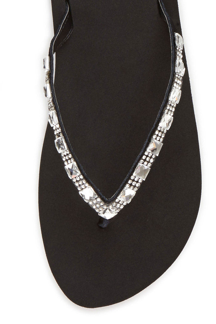 Jewel Flip Flop in Black