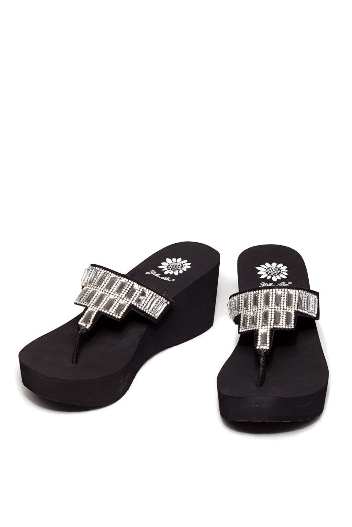 Alexandria Flip-Flop Wedge in Black