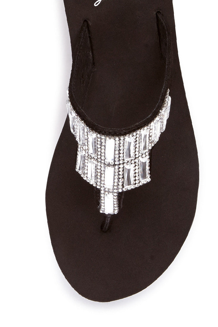 Alexandria Flip-Flop Wedge in Black