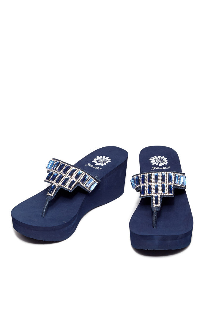 Alexandria Flip-Flop Wedge in Navy