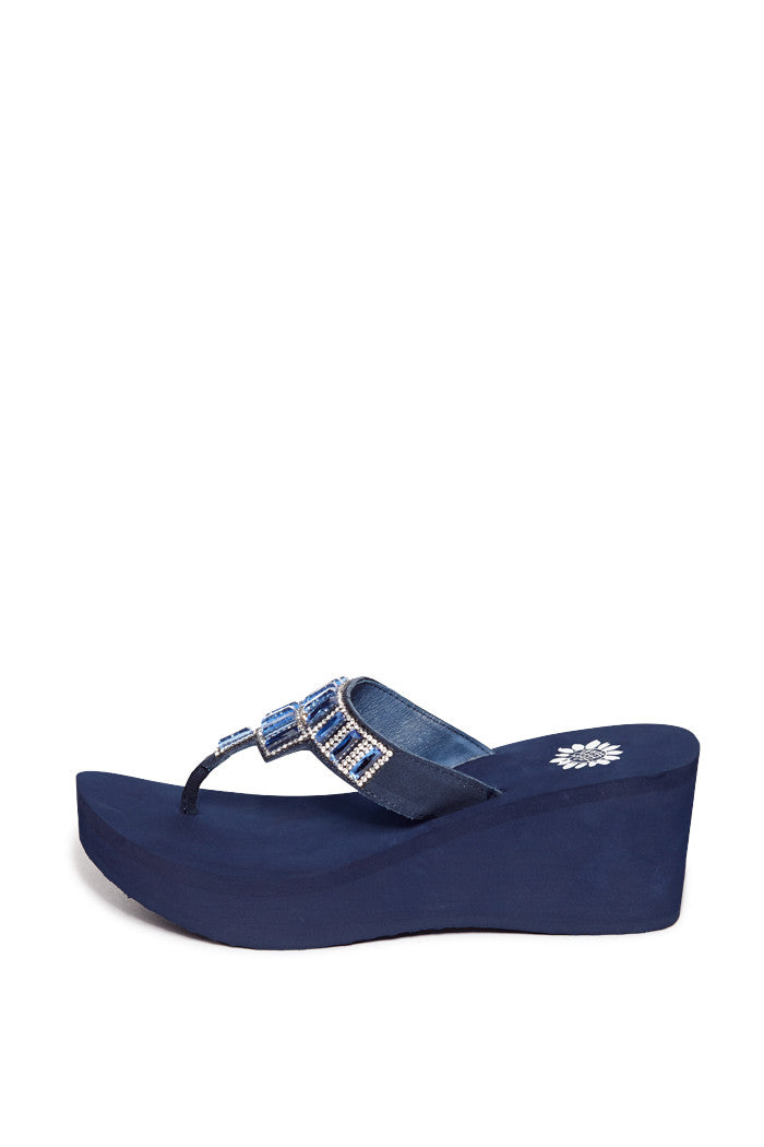 Alexandria Flip-Flop Wedge in Navy