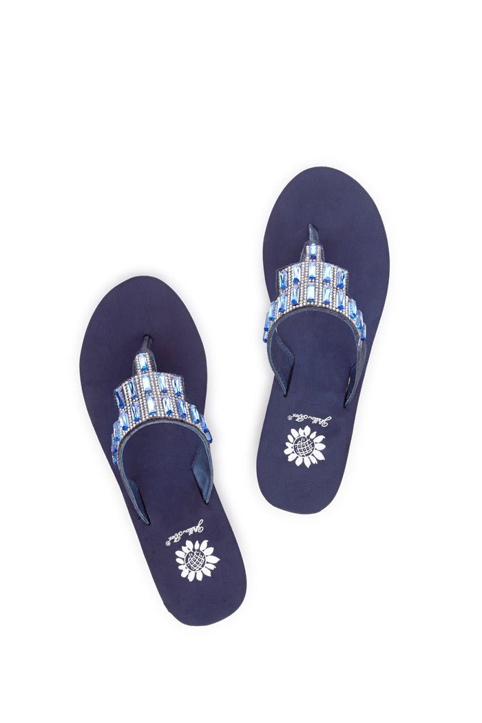 Alexandria Flip-Flop Wedge in Navy