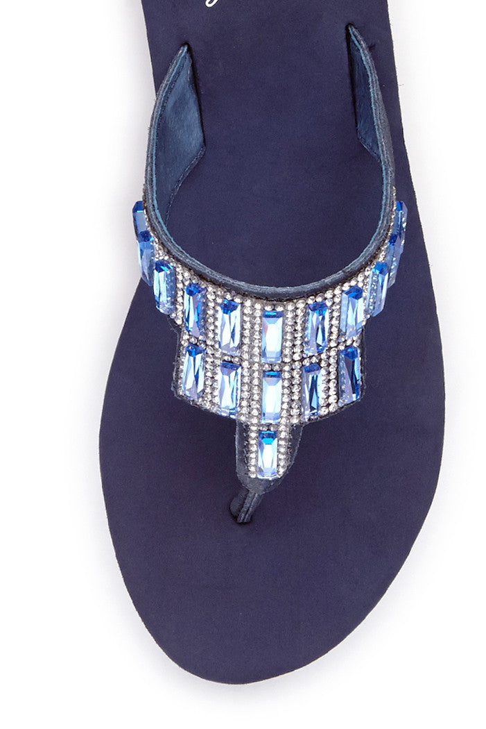 Alexandria Flip-Flop Wedge in Navy