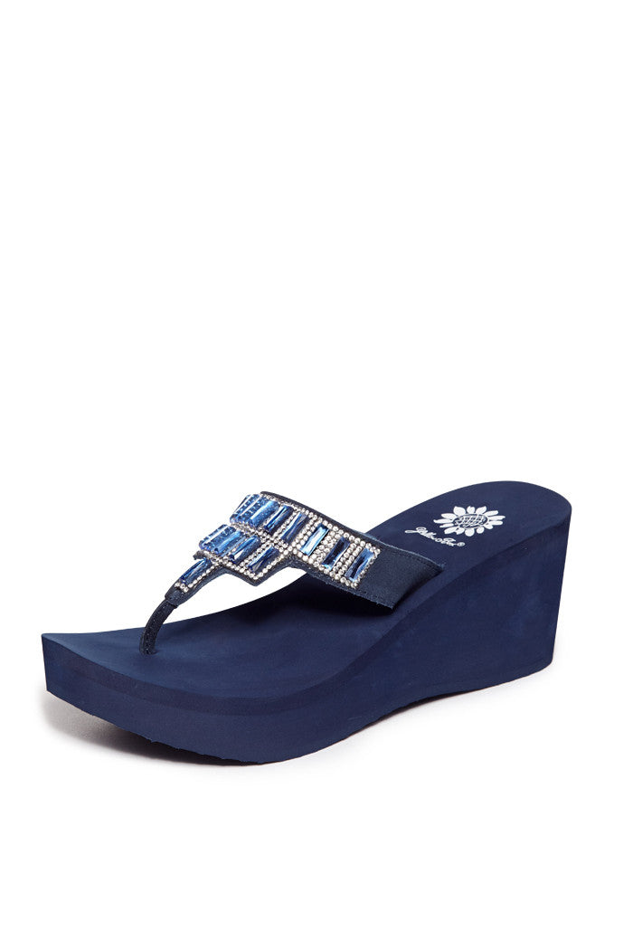 Alexandria Flip-Flop Wedge in Navy