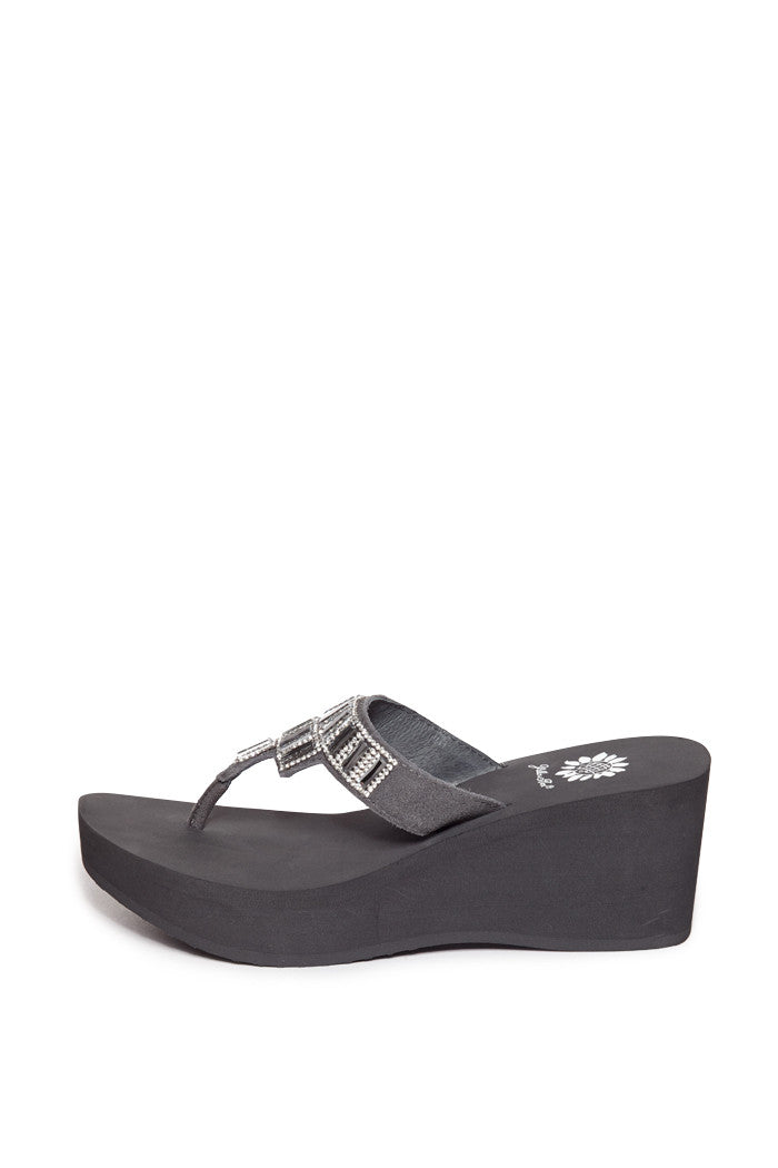 Alexandria Flip-Flop Wedge in Smoke