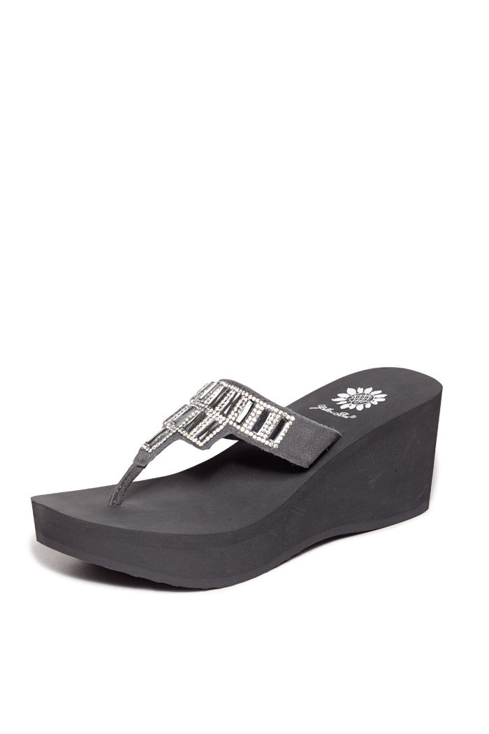 Alexandria Flip-Flop Wedge in Smoke