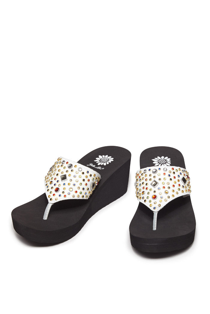 Lucina Flip-Flop Wedge in White