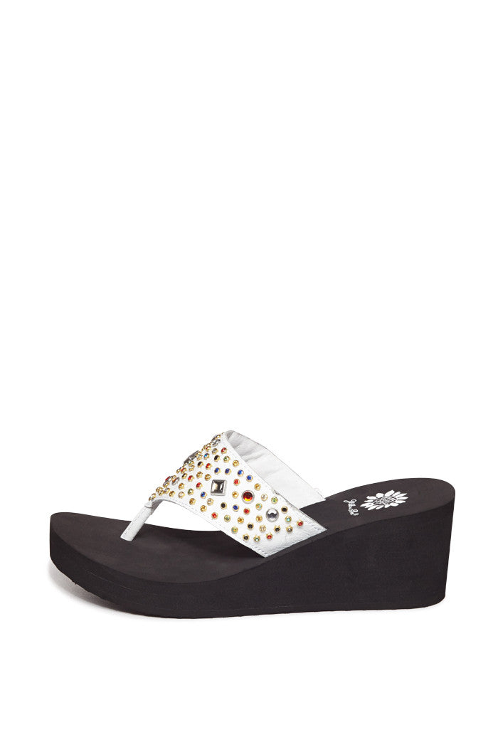 Lucina Flip-Flop Wedge in White