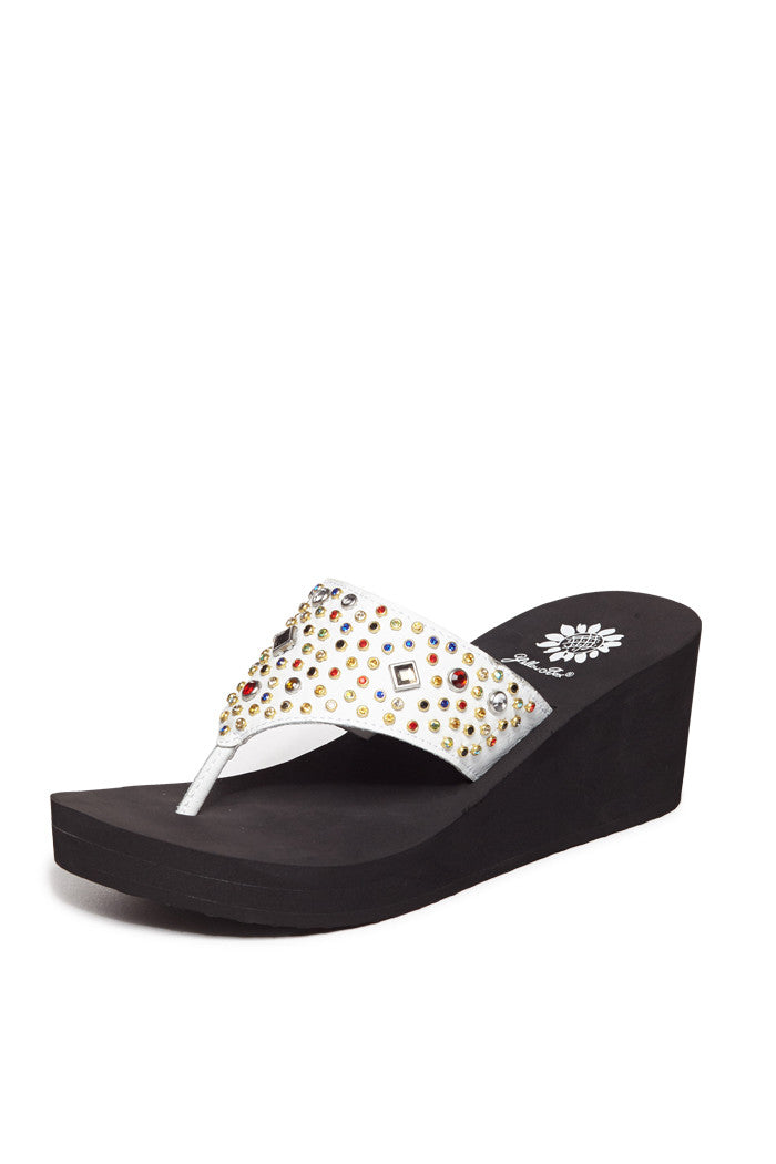 Lucina Flip-Flop Wedge in White