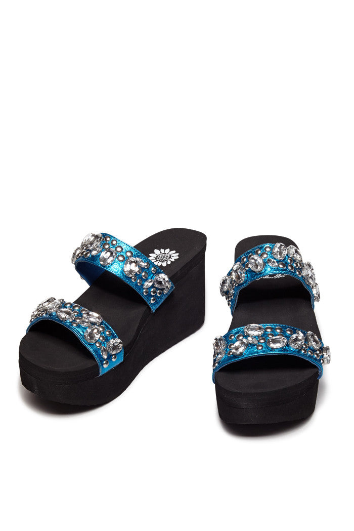 Maxine Platform Sandal in Blue