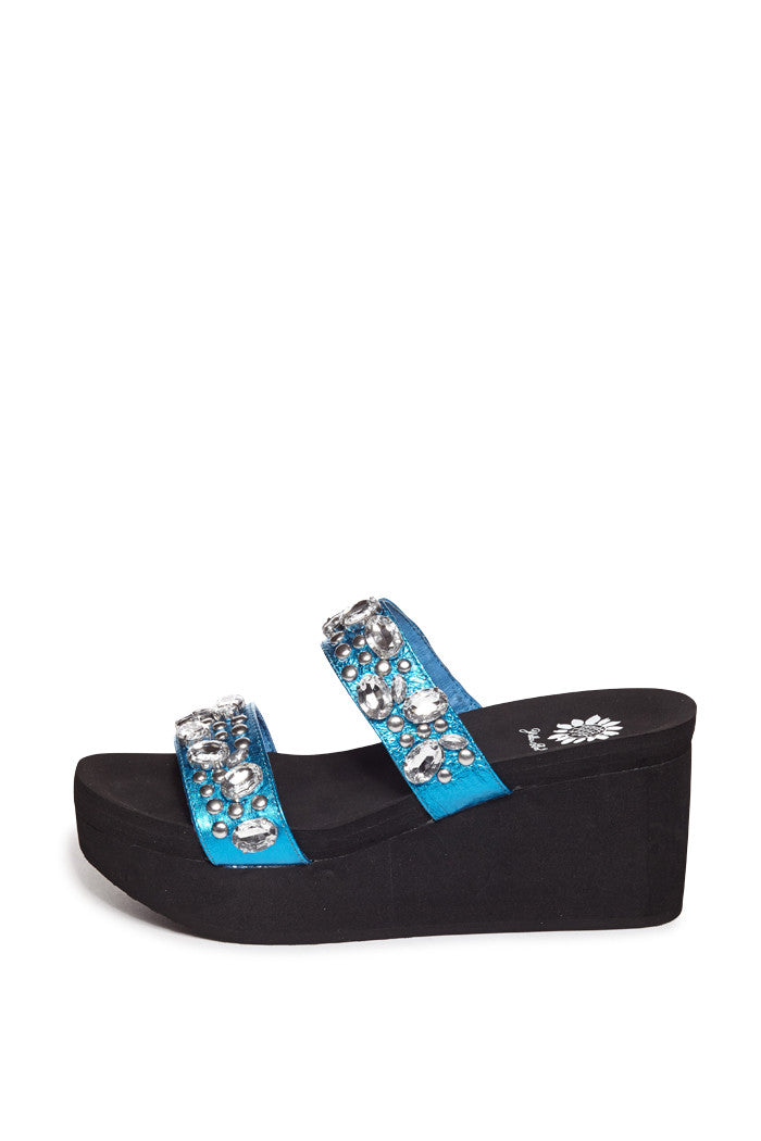 Maxine Platform Sandal in Blue