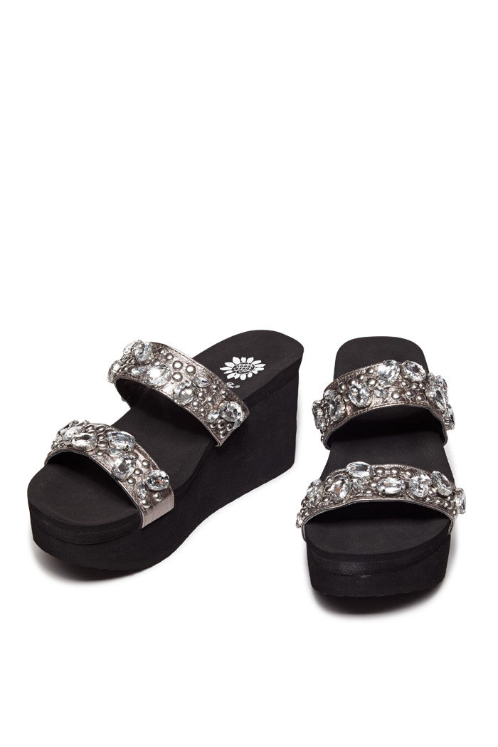 Maxine Platform Sandal in Pewter