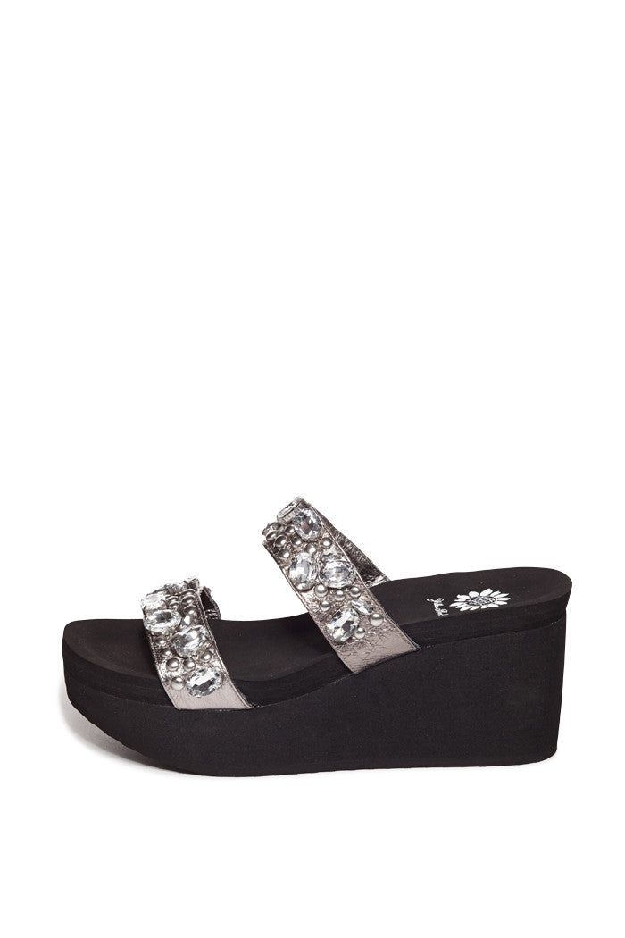 Maxine Platform Sandal in Pewter